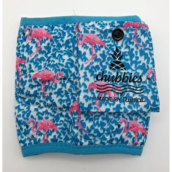 Rumpl x Chubbies Beer Blanket Koozie Blue Pink Flamingos Portable Party - Picture 2 of 7